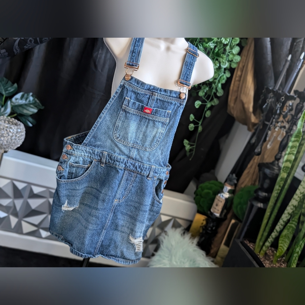 Dickies Blue Denim Overall Skirt
